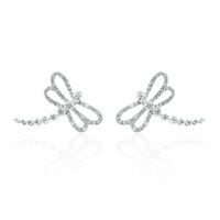 Dragonfly Diamond Ear Climber Earrings in 14K Gold