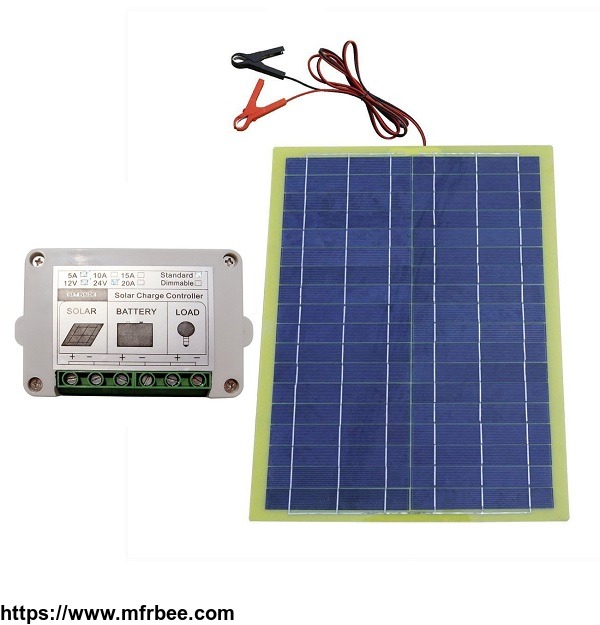12_volts_20_watts_epoxy_solar_panel_kits_with_10a_pwm_charge_controller