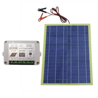12 Volts 20 Watts Epoxy Solar Panel Kits with 10A PWM Charge Controller