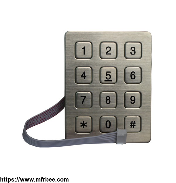 12_keys_metal_stainless_steel_keypad_for_access_control_system