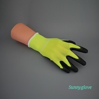 more images of FLUORESCENT YELLOW NYLON BLACK PU PALM GLOVE