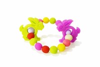 Safe comfortable design colorful baby silicone fancy ring teether