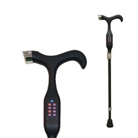 Smart Aluminium LED Light FM SOS Music Flashlight GPS Walking Stick Cane for the Elderly