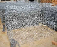 Gabion mesh used for making gabions, galvanized and PVC coated