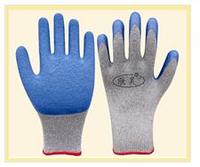 10gauge 2thread cotton latex coated safety working glove