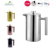 more images of French press coffee maker, 34OZ 8Cup, Stainless steel food standrad