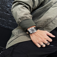 Skeleton mechanical watch men's square watch men's top ten brand name brand authentic watch
