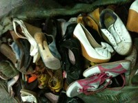 more images of used shoes