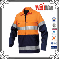 more images of orange navy two tone reflective tape work shirts