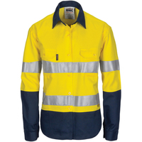 Yellow navy hi vis reflective work shirts