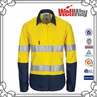 more images of Yellow navy hi vis reflective work shirts