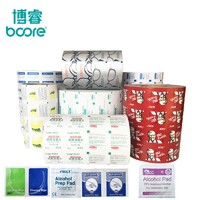 Best sold Laminated Paper/PE/Aluminum foil/surlyn Film material packaging paper in roll for alcohol prep pads