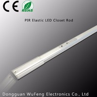 Elastic design Aluminum wardrobe LED Closet Rod