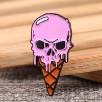 Skull Ice Cream Enamel Lapel Pins