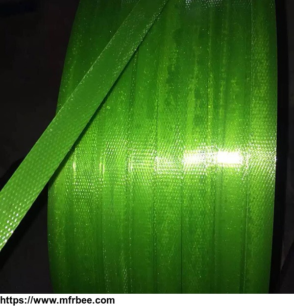green_embossed_polyester_pet_plastic_strips_for_packaging