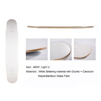 2019 High Quality Canidian Maple & BAMBOO Glassfiber White Sintering Material Longboard Deck