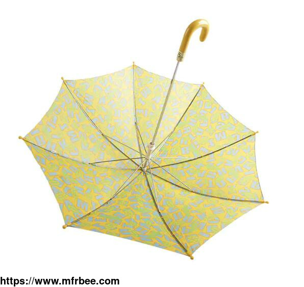 yellow_alphabet_color_block_pongee_children_umbrella