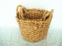 more images of TL-42565A S/3 Eco-friendly handmade woven chunky braided basket wholesale with jute handles