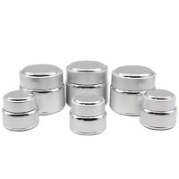 silver aluminum csometic cream jar