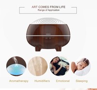 more images of Ultrasonic Cool Mist Wood Grain 300ml Aroma Diffuser with LED Light, Aromatherapy function