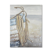 more images of Handmade Painting - Boat Anchor in Morandi Blue 30*40 Inch (75*100cm)