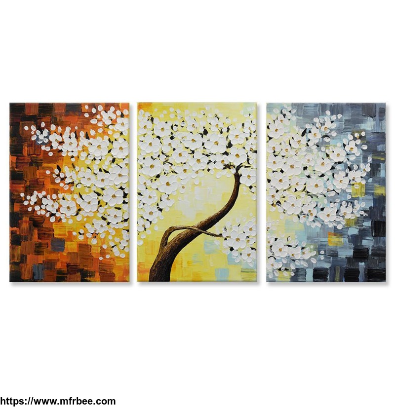 3_panels_3d_modern_abstract_floral_oil_paintings_knife_palette_thick_texture_plum_blossom_20_30_inch_x3pcs