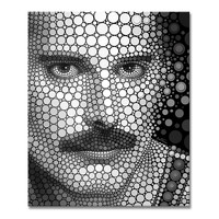 Canvas Print Ben Heine Digital Circlism -Freddie MercuryCircle Portrait 32x40 Inch (80x100cm)