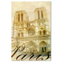 Canvas Print - Cathédrale Notre Dame de Paris Retro 24x36 Inch (60x90cm)