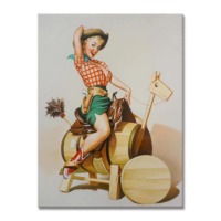 more images of 100% handmade Pin-up a riding a Trojan 36x48Inch (90x120cm)