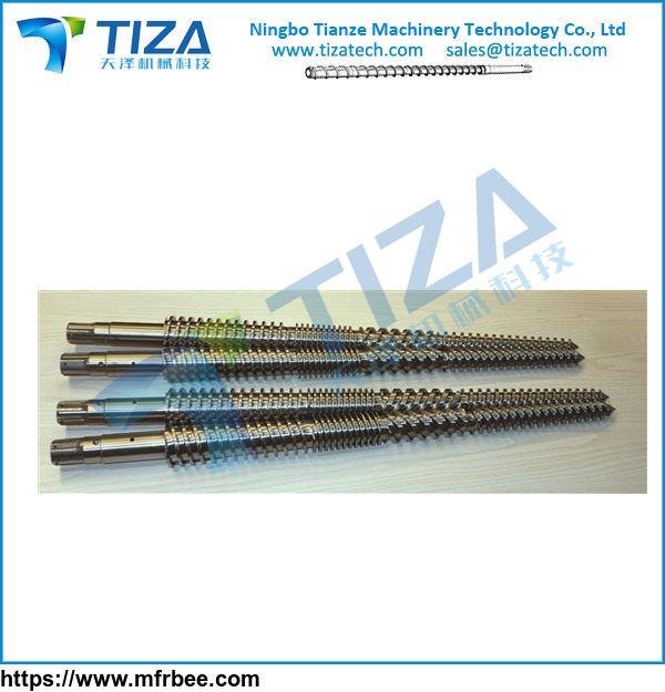 conical_twin_screws_and_barrel_for_plastic_making_machine