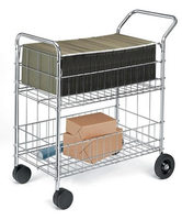 Wire mail cart holds office parcels, mails, files