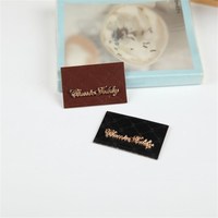 Custom PU Leather Label With Metal Letter Logo