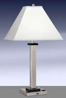 Stainless Steel Table lamp w/Electric outlet & USB port