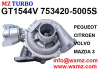 MZ TURBO GT1544V 753420-5005s turbocharger for PEGUEOT, CITROEN, VOLVO, MAZDA 3