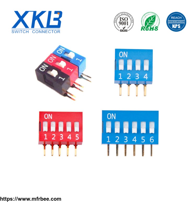 xkb_brand_red_blue_side_operation_2_54mm_space_1_2_3_4_5_6_7_8_9_wave_soldering_dip_switch