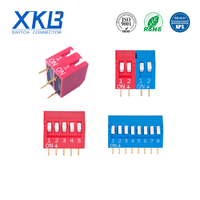 Blue/red 2.54mm space  pin(1-12) side in-line DIP switch