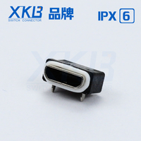 Side Operation IPX6 waterproof smd MICRO femail usb with Waterproof Ring