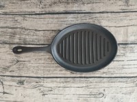 more images of Ribbed Interior Cast Iron Grill Pan