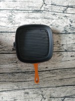 Square Cast Iron Enameled Grill Pan
