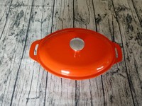 Oval Cast Iron Enameled Cooking Pot