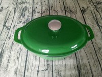 more images of Oval Cast Iron Enameled Cooking Pot