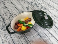 more images of Enamel Coating Cast Iron Oval Pot
