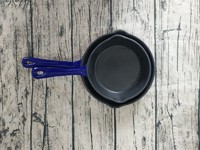 more images of Blue and Black Enamel Cast Iron Skillet/ Cast Iron Fry Pan