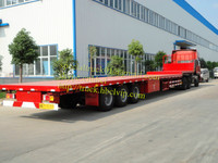 3 axles flatbed container semi-trailer with container lock