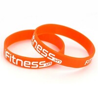 more images of Personalised Orange Rubber Silicone Wristbands/Bracelets Bulk
