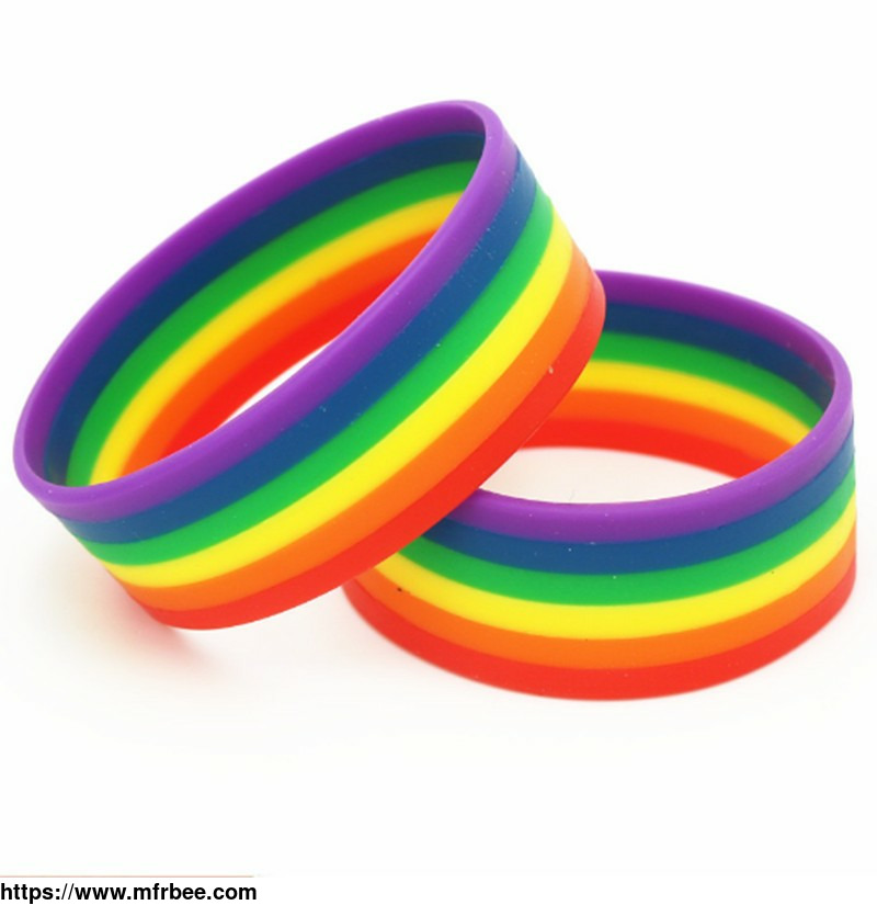 custom_rainbow_silicone_rubber_bracelets_bulk