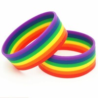 Custom Rainbow Silicone Rubber Bracelets Bulk