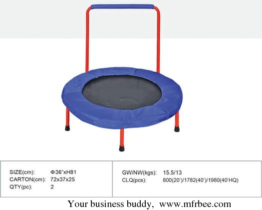 Inflatable trampolines with handrails