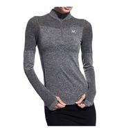 Long Sleeve Yoga T-shirt High Stretch Speed Dry Breathable Running Fitness Jacket Half Zip T-shirt