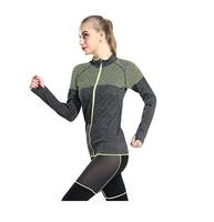 Women's Stretch Running Workout Yoga Full Zip Jacket with Thumb Holes